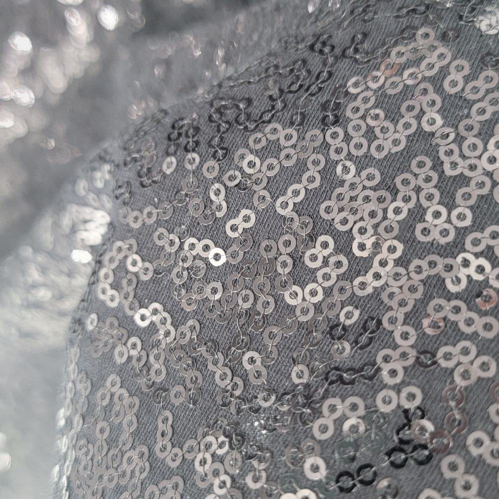 DKNY Womens Black Sequin Short Sleeve Crew Neck Shift Mini Dress XL NEW - Picture 3 of 8
